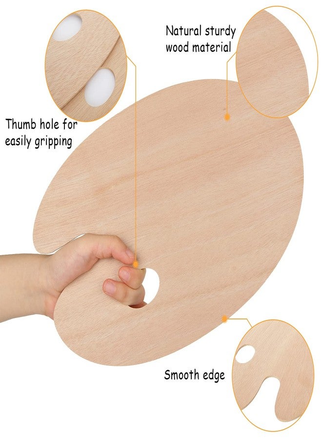 ZOEYES 20 Pack Oval-Shaped Oil Painting Palette with Thumb Hole, Wooden Art Palette for Painting (8 x 12 Inches) - Image 3