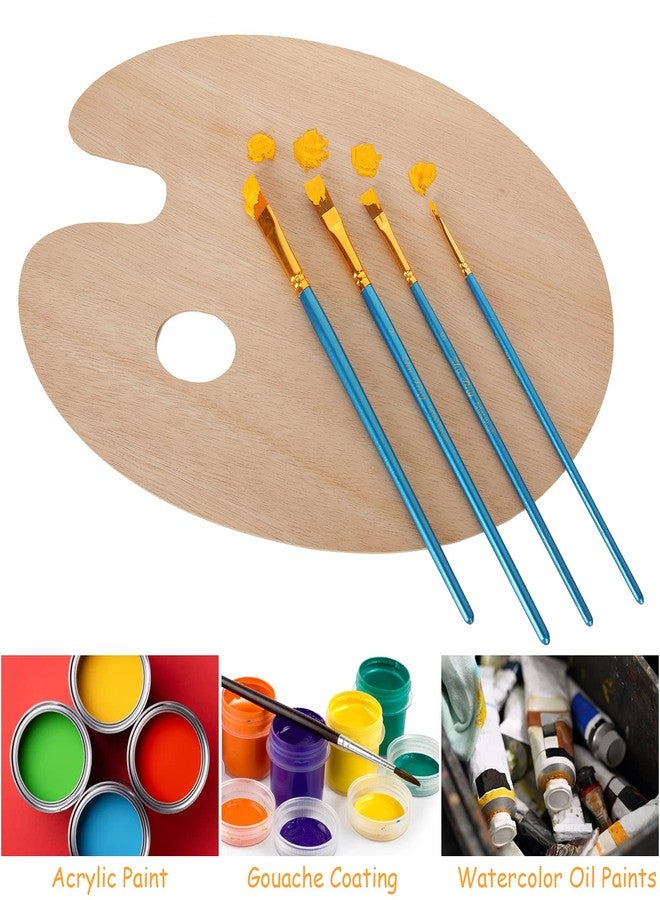 ZOEYES 20 Pack Oval-Shaped Oil Painting Palette with Thumb Hole, Wooden Art Palette for Painting (8 x 12 Inches) - Image 5