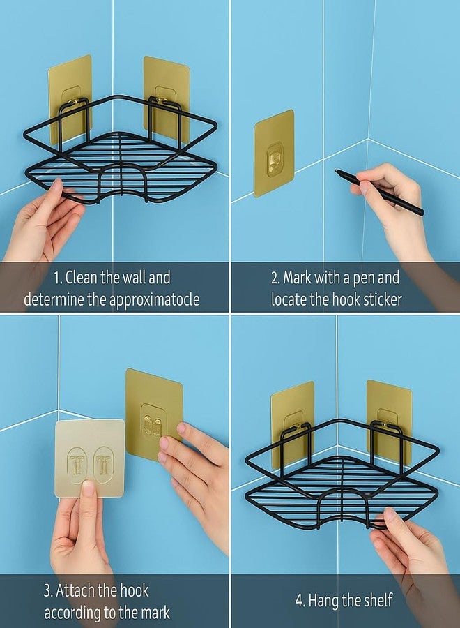 Dangfly Self Adhesive Bathroom Organizer Shelf | No Drill Wall Mounted Rack & Shelf (2 Pcs Corner) - Image 5