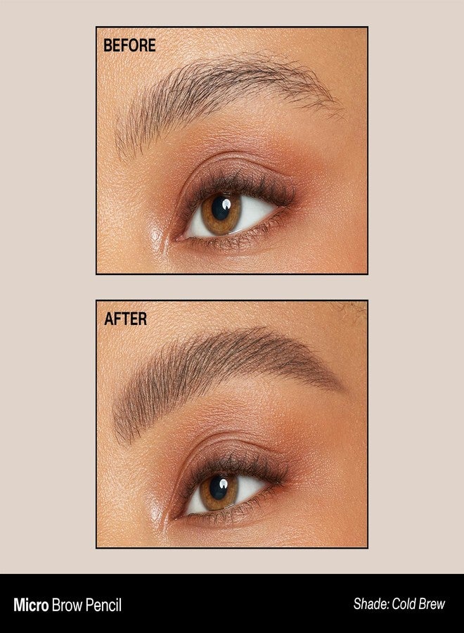 Morphe Micro Dual Eyebrow Pencil - Dual-Ended Brow Pencil Featuring a Retractable, Ultra-Precise, Pointed Tip - Richly Pigmented, Smooth-Gliding, Long-Lasting Wax Formula - Cold Brew (0.003 oz) - Image 2