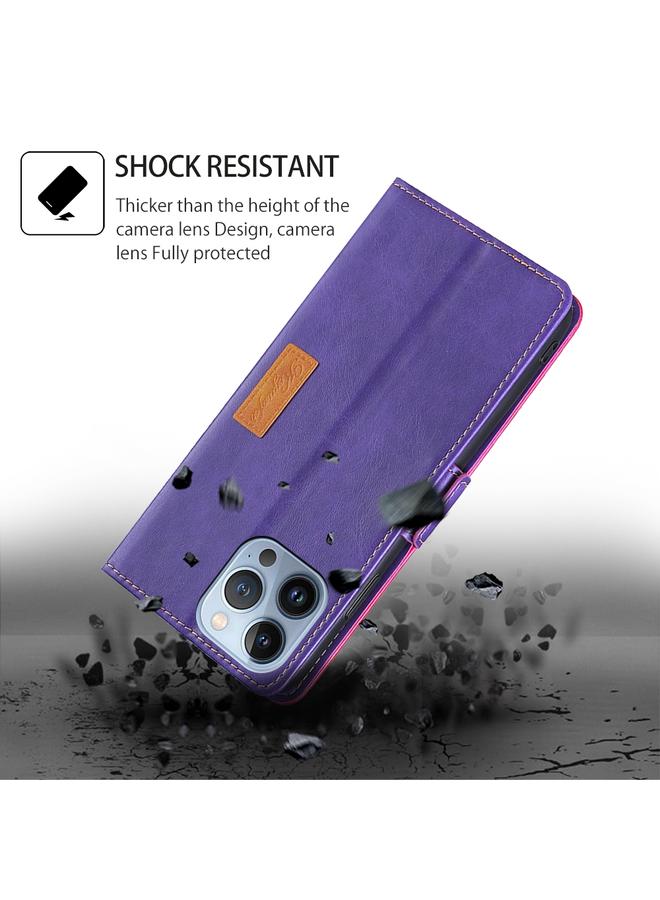 S-TOP Case For OPPO Reno12 5G Global Contrast Color Side Buckle Leather Phone Case - Image 5