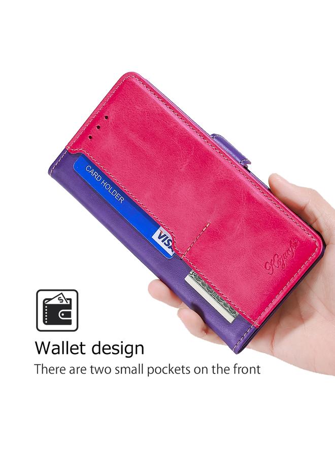 S-TOP Case For OPPO Reno12 5G Global Contrast Color Side Buckle Leather Phone Case - Image 2