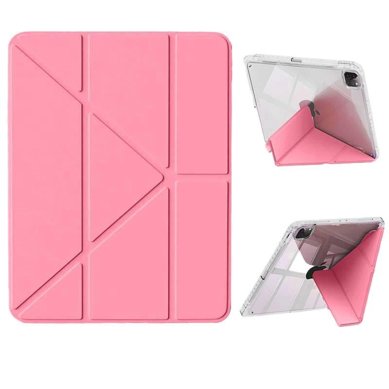 DGG Red Transparent Clear Back iPad Case for Multiple iPad Models with Pencil Holder - Image 1