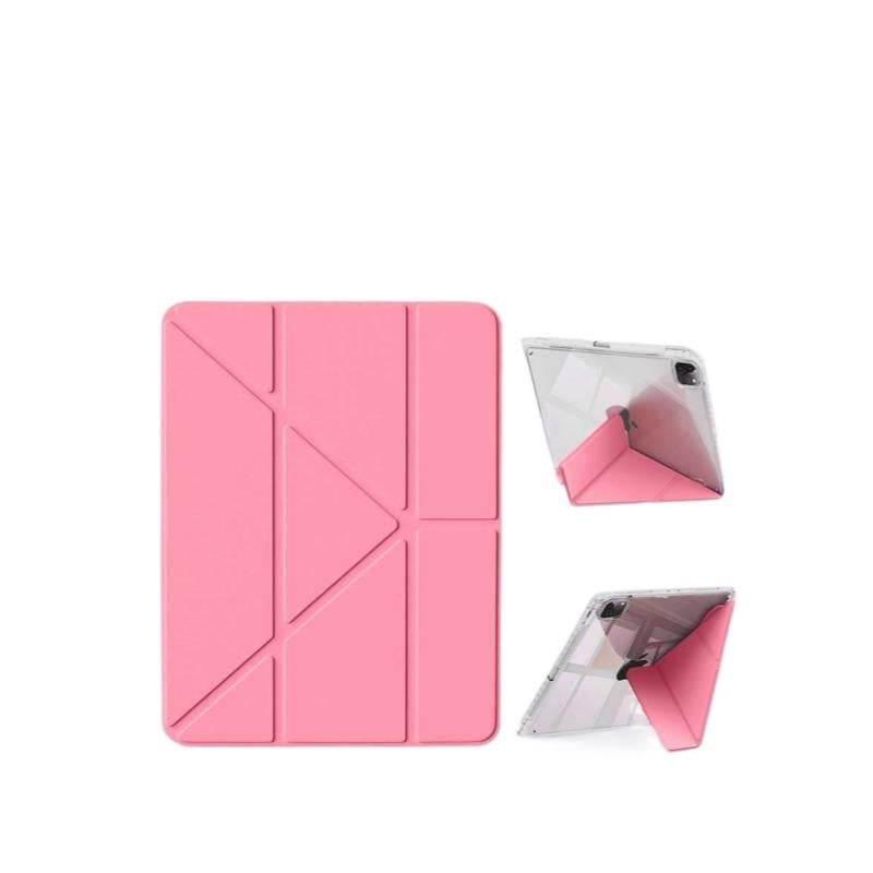 DGG Red Transparent Clear Back iPad Case for Multiple iPad Models with Pencil Holder - Image 2