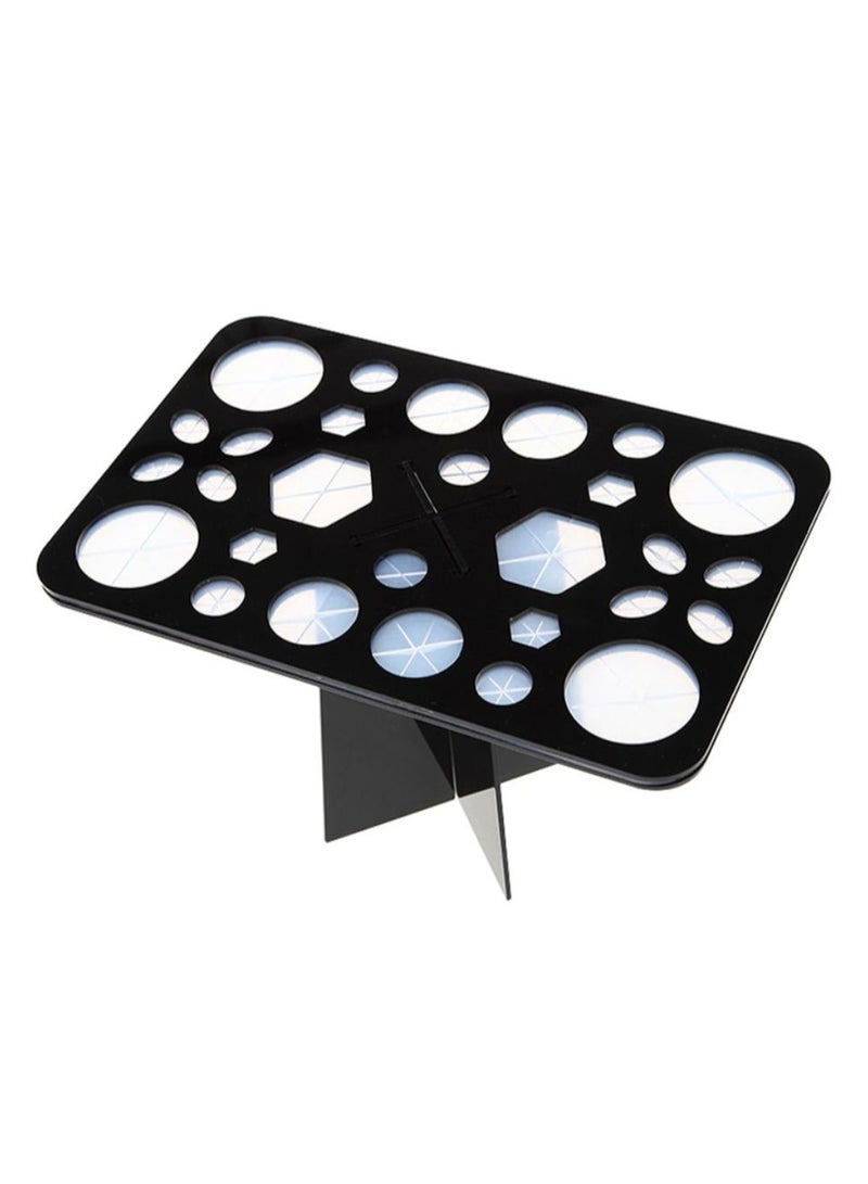 Makeup Brush Holder Drying Organizer Black - Image 1