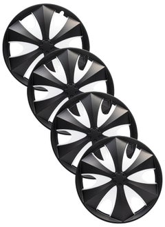EMTC Pack of 4 EM-3092 Taiwan Wheel Cover| 14" Inch | Black Silver Universal Nested Style  - Image 1