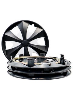 EMTC Pack of 4 EM-3092 Taiwan Wheel Cover| 14" Inch | Black Silver Universal Nested Style  - Image 4