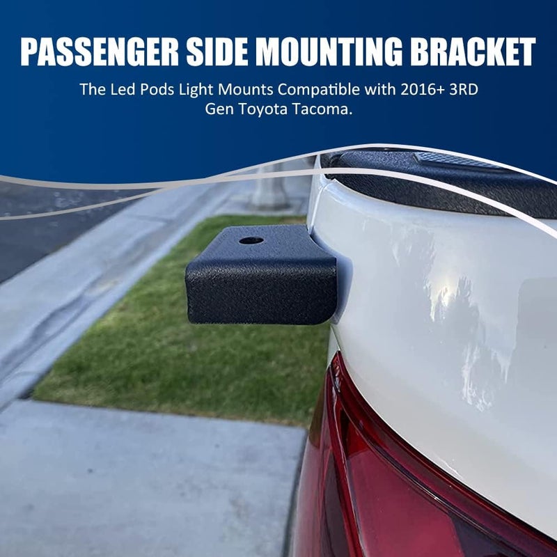NORTHYUN Tacoma Tailgate Pods Mount CB Antenna Led Whip Light Mounting Bracket Flag Holder Compatible with 3rd Gen Toyota Tacoma 2016+ Passenger Side - Image 2
