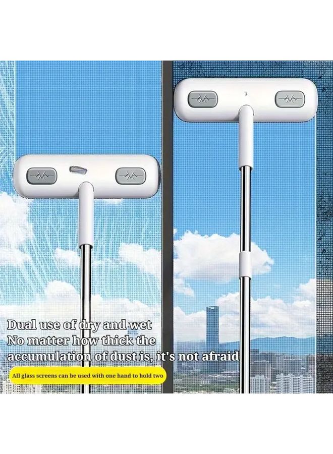 فرشاة تنظيف النوافذ البيضاء القابلة للتمديد متعددة الأسطح مقاومة للخدش - Image 3