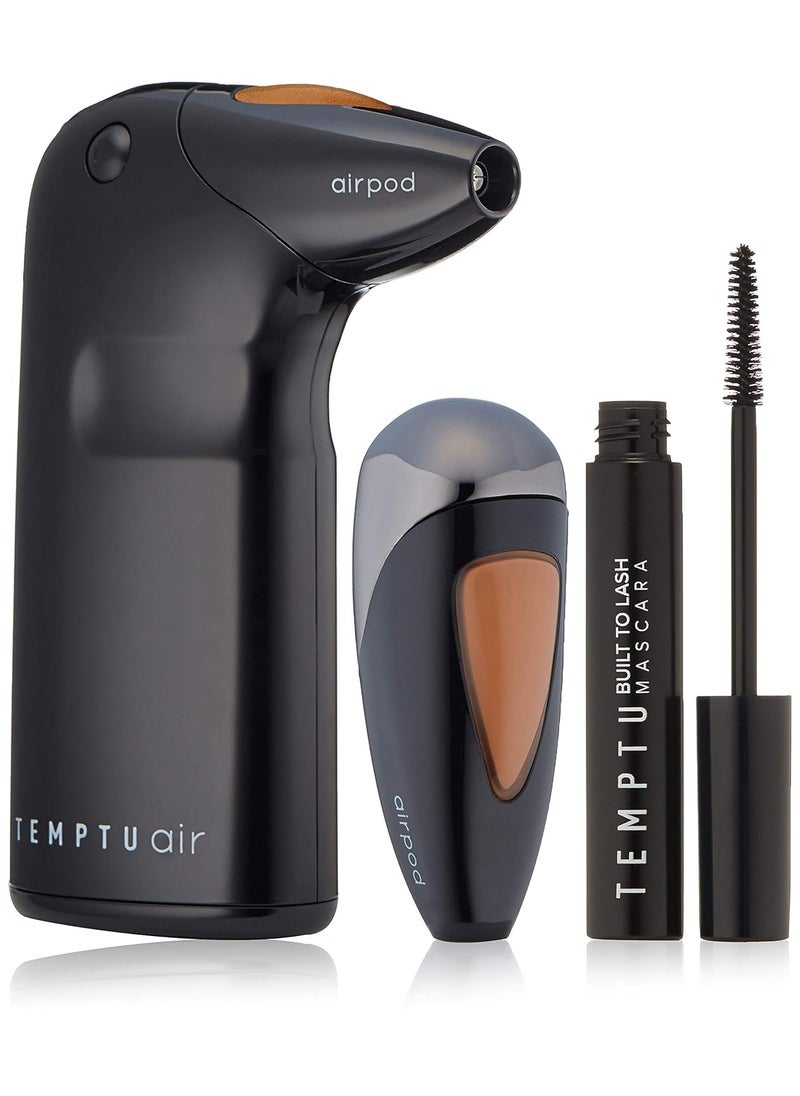 Temptu Temptu Air Modern Glam Holiday Set: At-Home Air Brush Makeup with Additional Pod and Mascara, Long-Wear, Buildable Foundation, Various Shades 