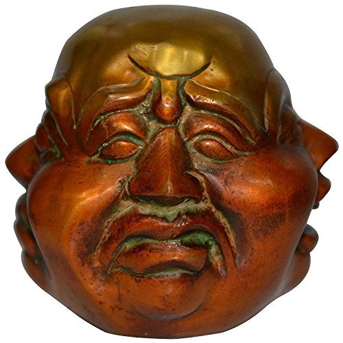 Idol Collections Four Face Brass Laughing Buddha/Happy Buddha, Height : 3.4 inches - Image 2