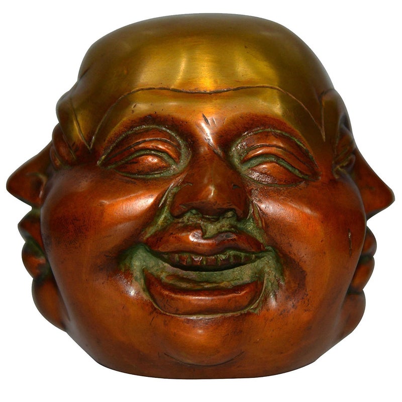 Idol Collections Four Face Brass Laughing Buddha/Happy Buddha, Height : 3.4 inches - Image 5