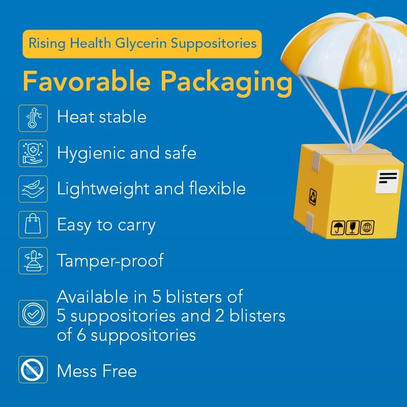 Rising Health  Fast Relief Medicated Laxative Suppositories for Adults  Rectal Use Only Glycerin 2g  Gentle  Quick Constipation Relief  Results Within 15 Minutes to 1 hr 25 Count 25 Count - Image 4