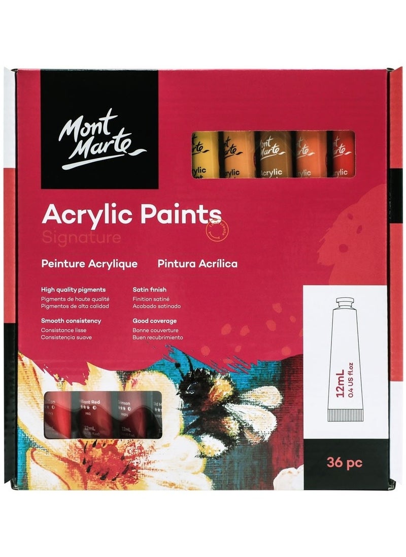 Mont Marte MONT MARTE ACRYLIC PAINT SET SIGNATURE 36 PCS X 12ML  - Image 1