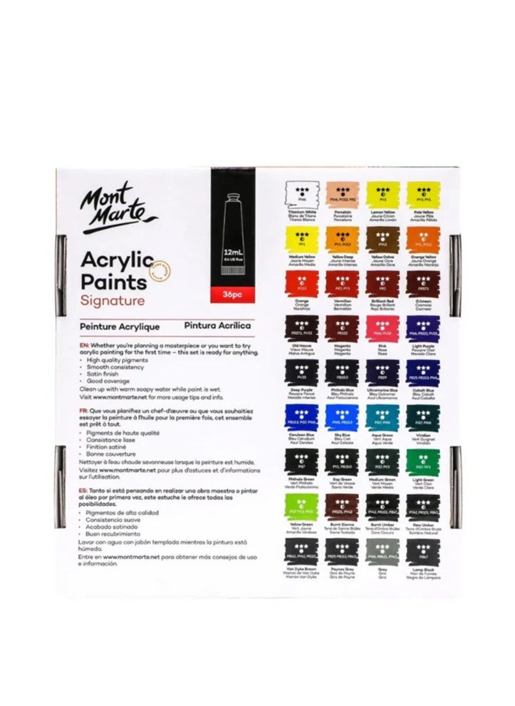 Mont Marte MONT MARTE ACRYLIC PAINT SET SIGNATURE 36 PCS X 12ML  - Image 2