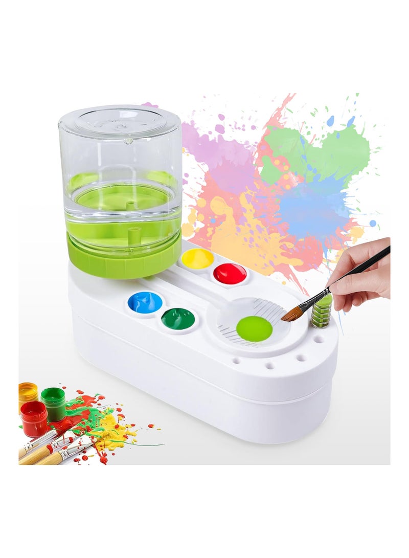 KASTWAVE Brush Rinser, Paintbrush Cleaner Tools, Brush Rinser Cup Painting Running Water Circulation Art Supplies for Acrylic, Watercolor and Water Based Creative Gift for Artist Kids (Green) - Image 1