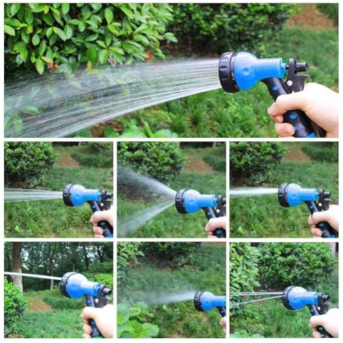 PiscatorZone EVA Recoil Garden Hose 25ft - Includes 7 Pattern Spray Nozzle,Retractable Curly Water Hose - Image 4