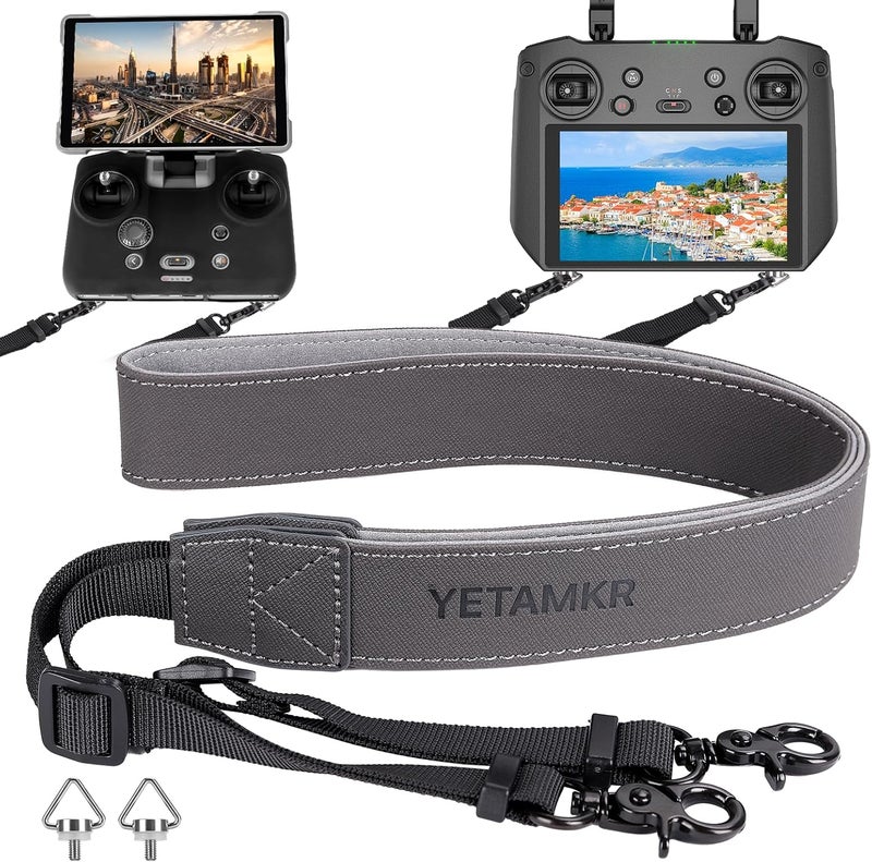 YETAMKR Lanyard for DJI RC & RC 2 & RC Pro Controller, DJI Mini 4 Pro Lanyard RC Neck Strap, Soft Leather Lanyard Compatible with DJI Flip/Mini 3 / Mavic 3 / Air 3S / Remote Controller Accessories - Image 1