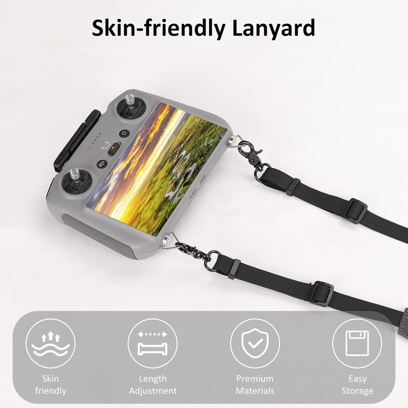 YETAMKR Lanyard for DJI RC & RC 2 & RC Pro Controller, DJI Mini 4 Pro Lanyard RC Neck Strap, Soft Leather Lanyard Compatible with DJI Flip/Mini 3 / Mavic 3 / Air 3S / Remote Controller Accessories - Image 5