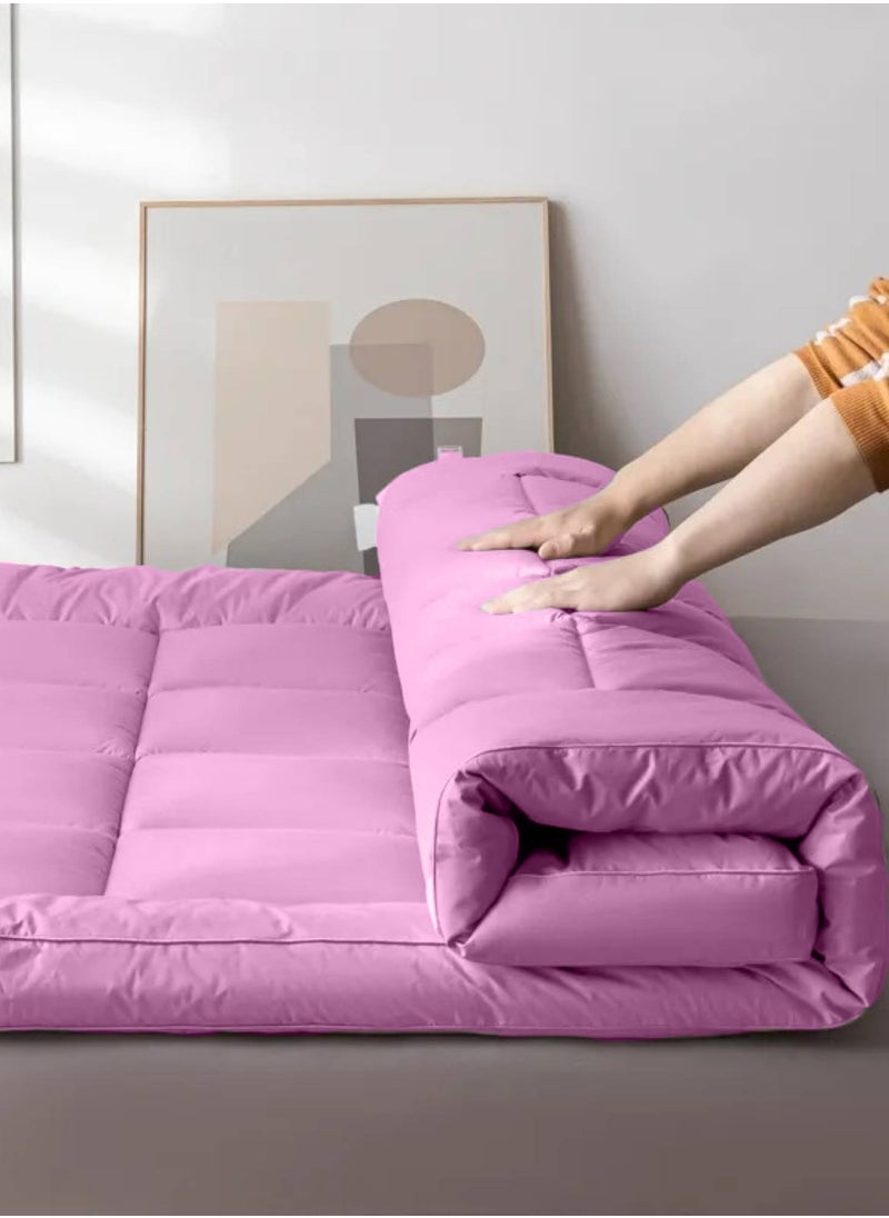 MAXQON Mattress Topper 10CM Thickness Quilted Microfiber 900gsm, King/Queen/Double/Single Sizes, Color Pink  - Image 4