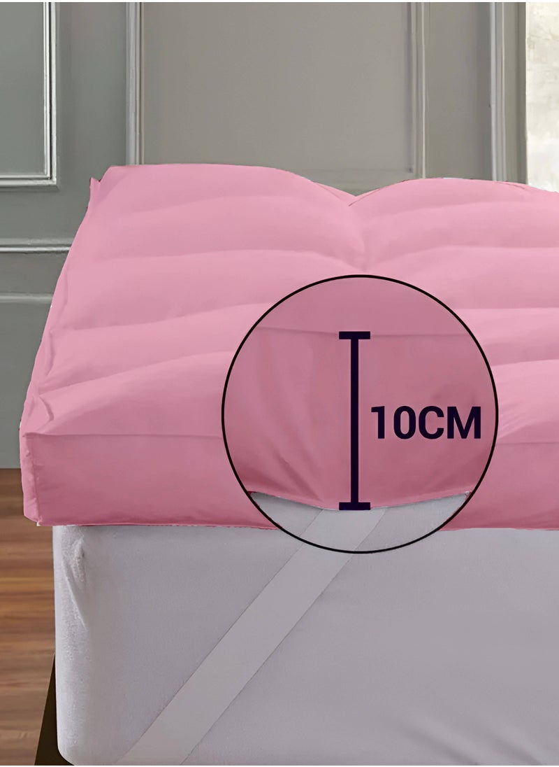 MAXQON Mattress Topper 10CM Thickness Quilted Microfiber 900gsm, King/Queen/Double/Single Sizes, Color Pink  - Image 3