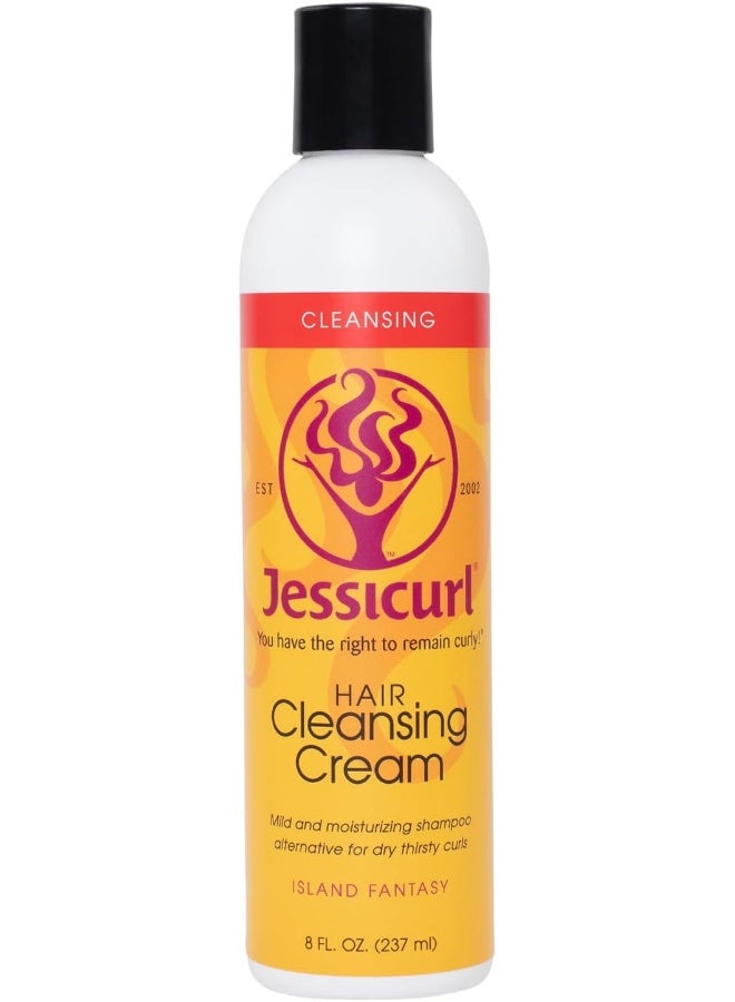 , Hair Cleansing Cream, Island Fantasy, 8 Fl Oz. Moisturizing Shampoo For Curly Hair, Sulfate Free Shampoo For Dry Hair