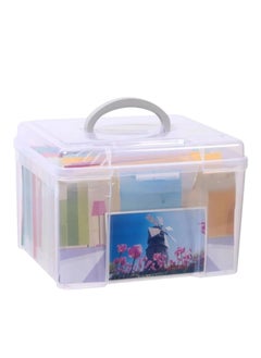 Excefore Photo Storage Box 5"x 7" with 6 Inner Keepers, Plastic Greeting Cards and Postcards Storage Box, Transparent Organizer for Photos, Stamps, Office Supplies, Tools, Crafts, and Stickers  - Image 1