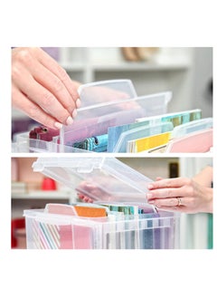 Excefore Photo Storage Box 5"x 7" with 6 Inner Keepers, Plastic Greeting Cards and Postcards Storage Box, Transparent Organizer for Photos, Stamps, Office Supplies, Tools, Crafts, and Stickers  - Image 3