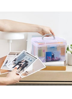 Excefore Photo Storage Box 5"x 7" with 6 Inner Keepers, Plastic Greeting Cards and Postcards Storage Box, Transparent Organizer for Photos, Stamps, Office Supplies, Tools, Crafts, and Stickers  - Image 5