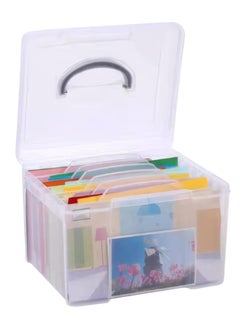 Excefore Photo Storage Box 5"x 7" with 6 Inner Keepers, Plastic Greeting Cards and Postcards Storage Box, Transparent Organizer for Photos, Stamps, Office Supplies, Tools, Crafts, and Stickers  - Image 4