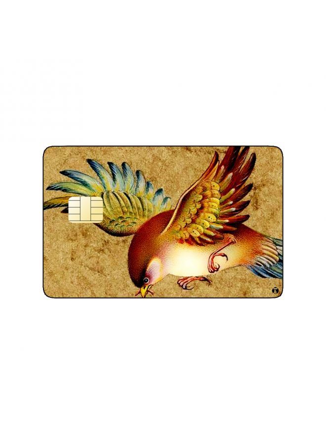 RKN PRINTED BANK CARD STICKER Beautiful Colorful Birds Drawing - Image 1