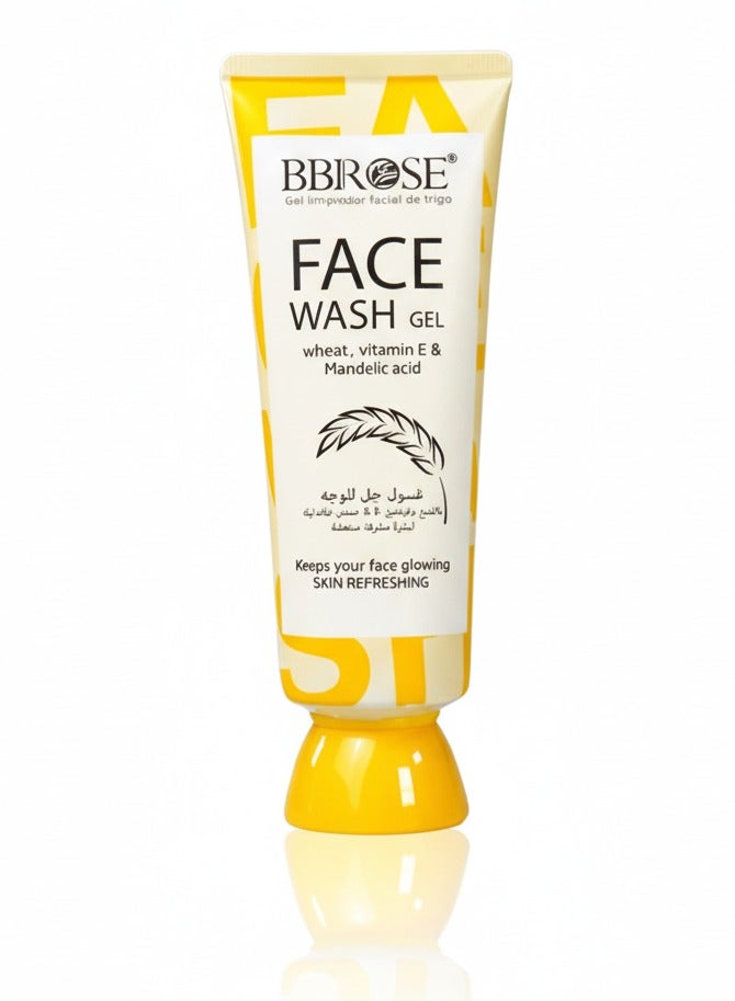 BBROSE Face Wash Gel with Wheat, Vitamin E & Mandelic Acid – Refreshing Skin Cleanser (100 ml) - Image 1
