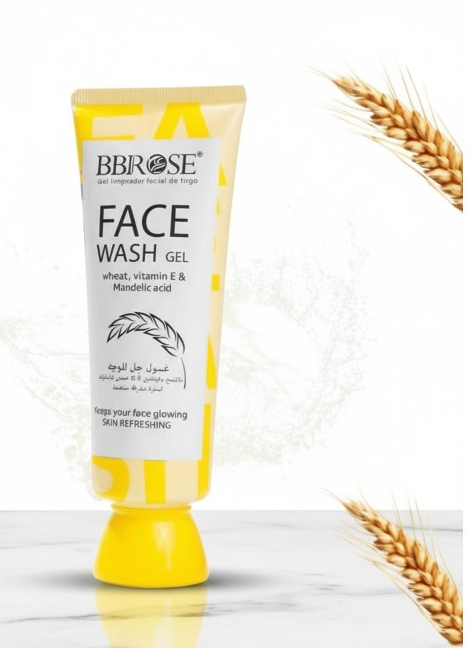 BBROSE Face Wash Gel with Wheat, Vitamin E & Mandelic Acid – Refreshing Skin Cleanser (100 ml) - Image 2