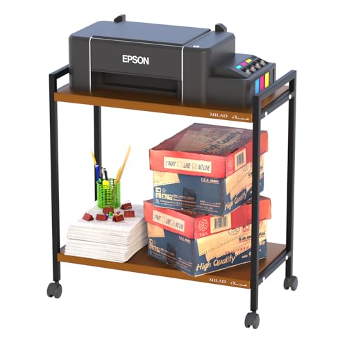 Milad SAIFIX 2-Tier Rolling Trolley with Wheels | Heavy Duty Multifunctional Metal Frame Cart | Ideal for Home, Kitchen, Bathroom and Office Storage | Storage Organizer (Black) - Image 1