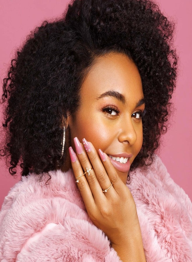 KISS Gel Fantasy Press On Nails, Nail glue included, 'Be Jelly', Pink, Long Size, Coffin Shape, Includes 28 Nails, 2g Glue, 1 Manicure Stick, 1 Mini File, 1 Adhesive Tab - Image 4