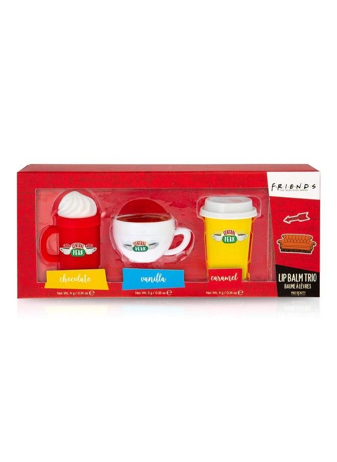 Mad Beauty - Friends TV Show Lip Balm Trio Set (Pack of 3) Soothe Dry Lips with Delicious Chocolate Vanilla and Caramel Flavors in Adorable Central Perk Packaging - Image 1