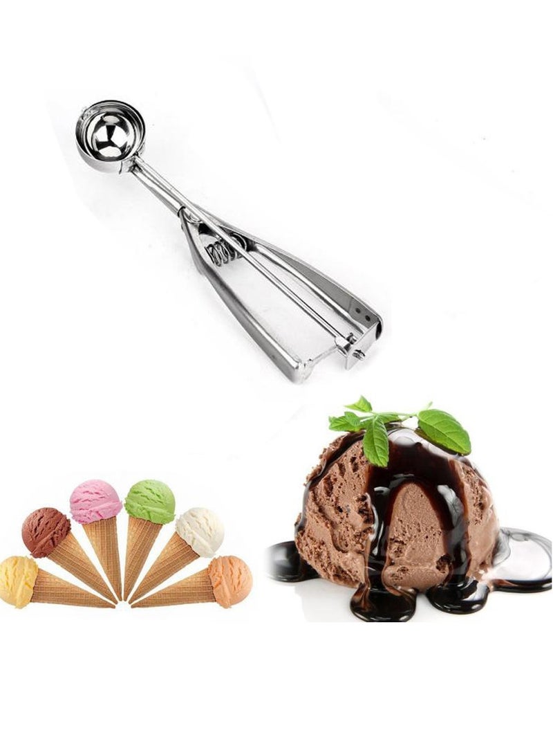 Stainless Steel Ice Cream Scoop Stack Spoon Watermelon Fruit Baller Making Tools, 4CM  - Image 1