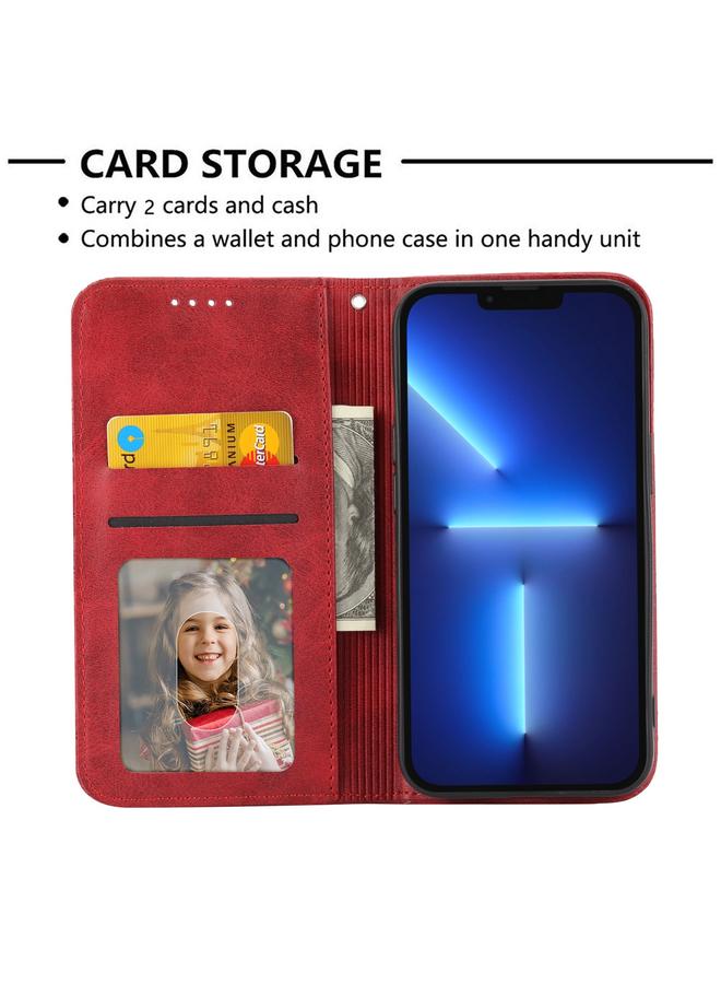 اس-توب جراب لهاتف OPPO Reno7 5G، جراب هاتف جلدي بقفل مغناطيسي بتصميم شبكي مكعب من جلد العجل - Image 3