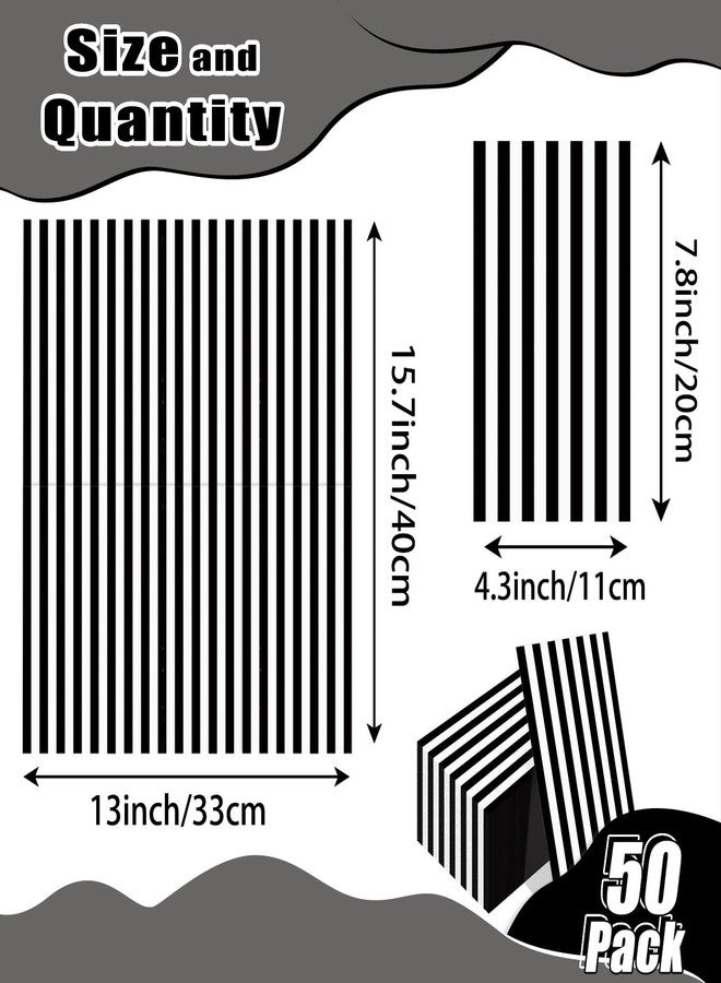 HEIPINIUYE 50 Pieces 3-ply Striped Paper Napkins Black and White Guest Towels Disposable Hand Towels for Bathroom Wedding Birthday Baby Shower Dinner Napkins Disposable - Image 2