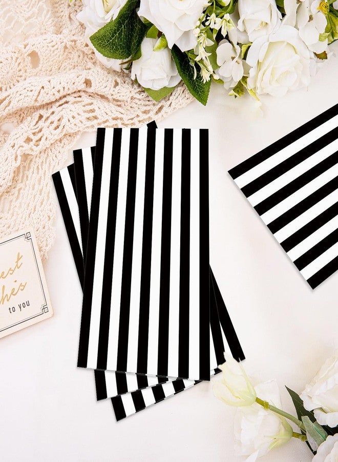 HEIPINIUYE 50 Pieces 3-ply Striped Paper Napkins Black and White Guest Towels Disposable Hand Towels for Bathroom Wedding Birthday Baby Shower Dinner Napkins Disposable - Image 5