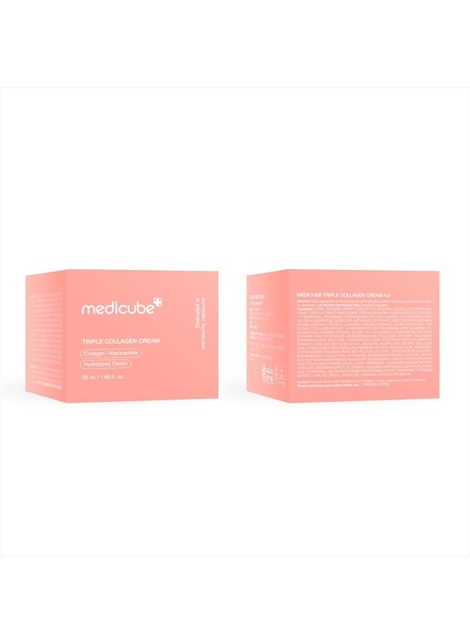 Medicube - Triple Collagen Cream - Hydrating & Firming Moisturizer with Hyaluronic Acid, Premium Elastin, Shea Butter - Wrinkle Care & Boosts Elasticity - Korean Skincare, 1.69 oz - Image 1