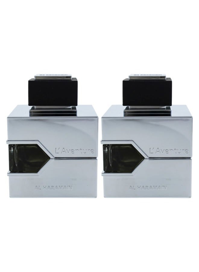 Al Haramain LAventure - EDP Spray Men 3.33 oz Pack of 2 - Cologne for Men - Arabian Perfume - Long Lasting Fragrance - Arabic Perfume - Eau de Parfum - Image 2