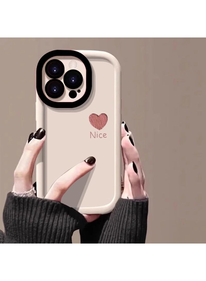 NIBEMINENT Little Heart Protective TPU Case Cover For iPhone 15, White
