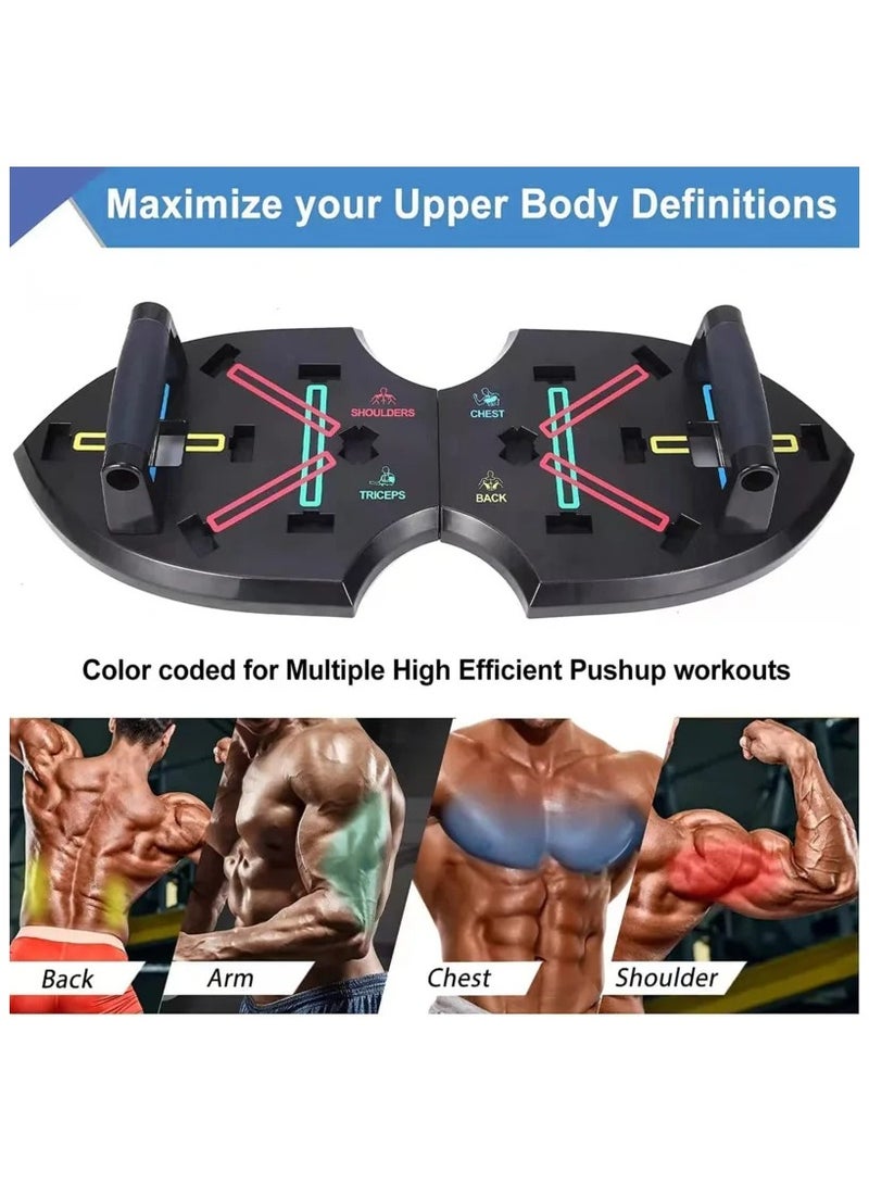 Generic Professional Push Up Board Upgraded ABS Multifunctional Folding Fitness Equipment With Adjustable Pushup Stands For Home Gym And Portable Workouts  - Image 1