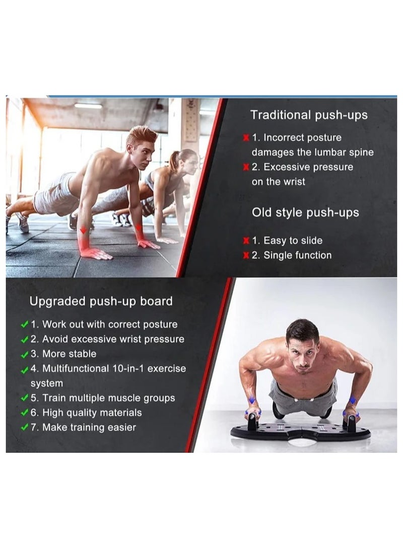 Generic Professional Push Up Board Upgraded ABS Multifunctional Folding Fitness Equipment With Adjustable Pushup Stands For Home Gym And Portable Workouts  - Image 3