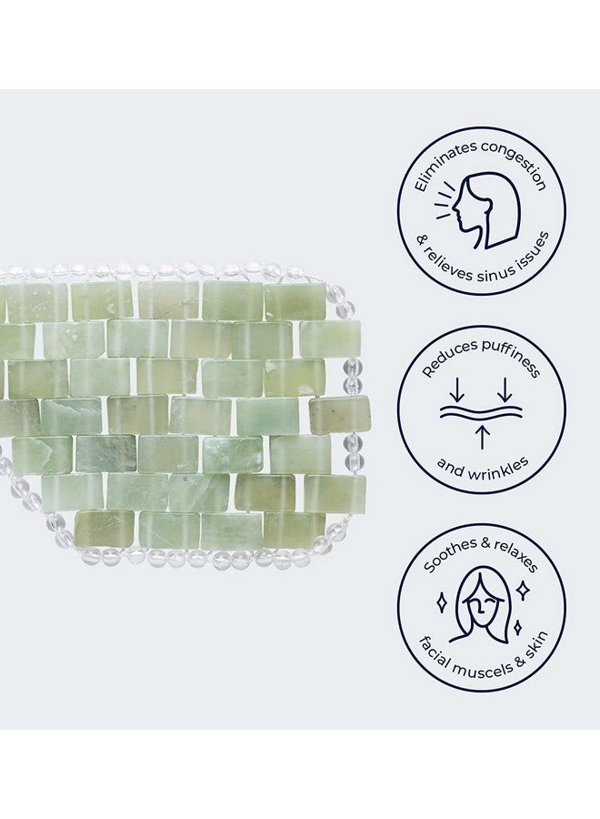 Alana Mitchell Jade Eye Mask Weighted Eye Mask To Eliminate Wrinkles Puffiness & Irritation Headache And Migraine Relief Mask 100% Real Jade Stone Beads For Hot & Cold Anti Aging Therapy - Image 2