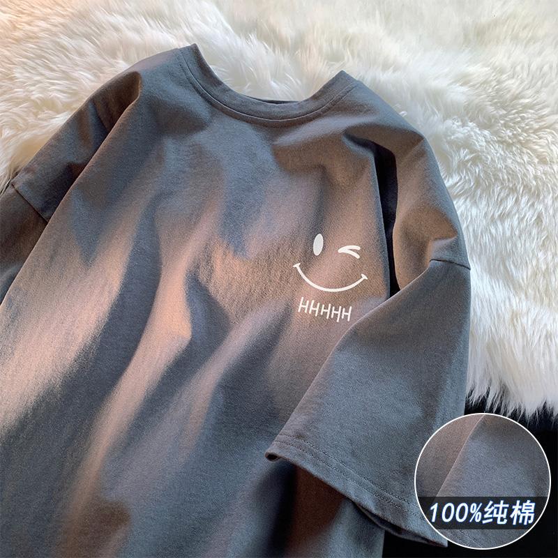 2025 T-Shirt Round Neck Men'S Loose Round Neck Cotton Sports Casual Fashion All-Match Simple Trend - Image 4
