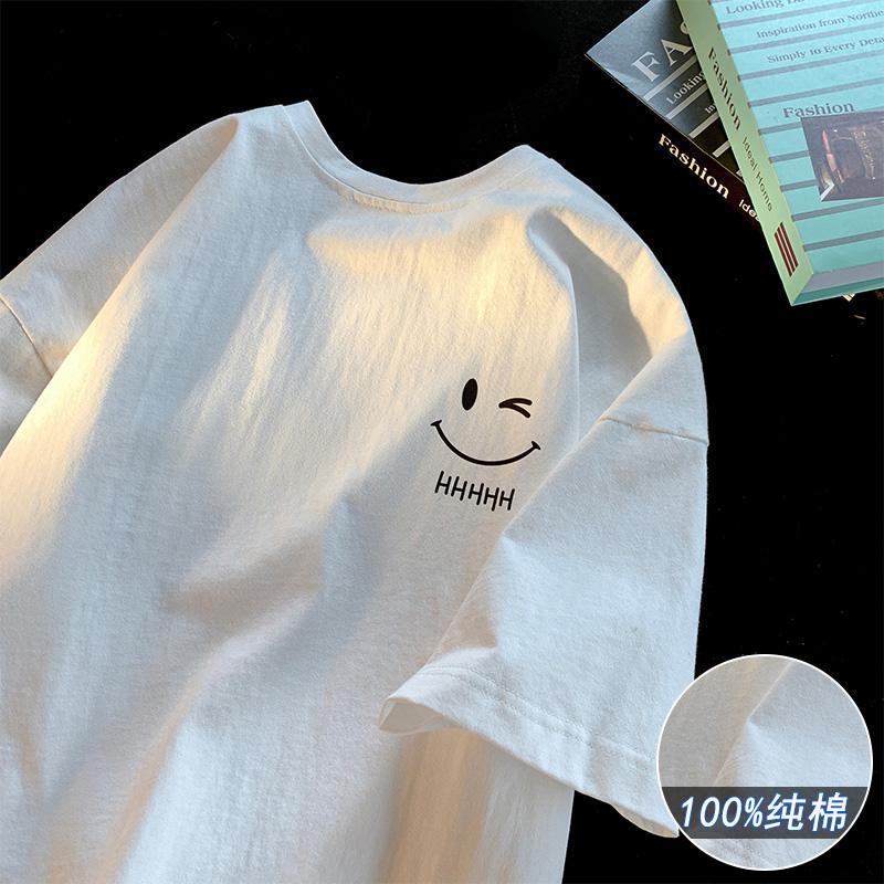 2025 T-Shirt Round Neck Men'S Loose Round Neck Cotton Sports Casual Fashion All-Match Simple Trend - Image 5