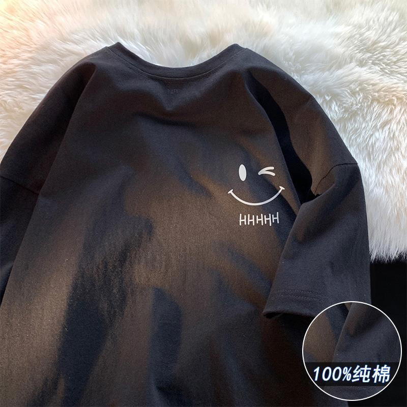 2025 T-Shirt Round Neck Men'S Loose Round Neck Cotton Sports Casual Fashion All-Match Simple Trend - Image 2