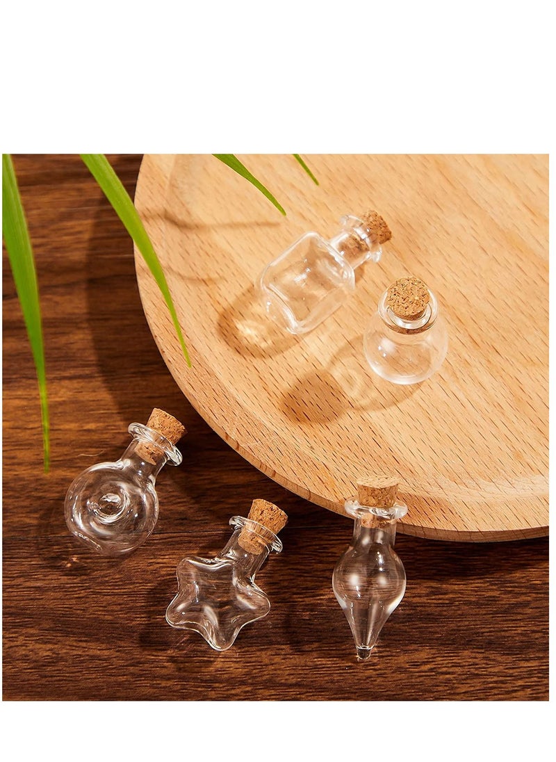KASTWAVE Small Mini Glass Bottles Tiny Jars With Cork Stoppers 5 Shapes Tiny Wishing Drifting Bottle for Wedding Party DIY Decoration Bead Containers Arts and Crafts DIY Projects Classic Shape 50Pcs (2) (1)  - Image 5